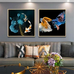 Colorful Goldfish Koi Canvas Poster Print Wall Picture Living Room Home Decor - Picture 1 of 17