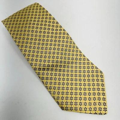 Corbata de seda Nautica dorada amarilla azul flores geométrica para hombre 60” hecha en EE. UU. Foto 1 de 4