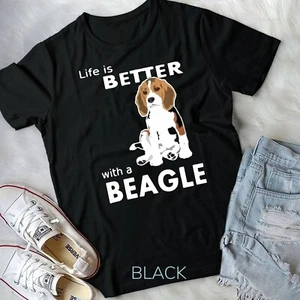 Life is better with a beagle T-shirt for beagle lovers Unisex T-shirt - Picture 1 of 12