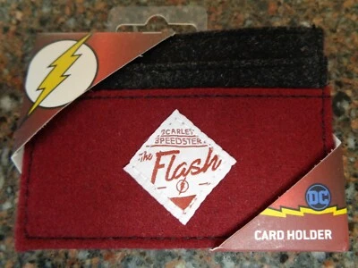 The Flash "Scarlet Speedster" Red Felt ID Cardholder Wallet DC Comics New - Image 1 of 4