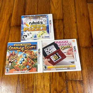 Nikoli's Pencil Puzzle (Nintendo 3DS, 2011) + Crosswords Plus + Cradle of Egypt - Picture 1 of 3