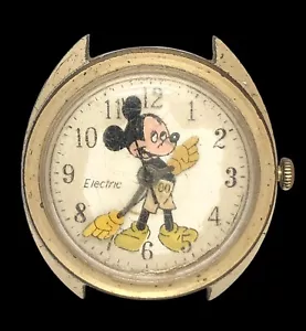 Vintage Mickey Mouse wrist Watch Electric Timex As Is Parts Repair Not Working - Picture 1 of 6