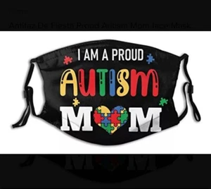 I AM A PROUD AUSTISM MOM Adult FaceMask (Washable) - Picture 1 of 3