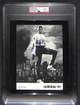 Patrick Ewing "Adidas Original Promo" Signed Autographed Photo PSA Grade Mint 10 - Image 1 of 3