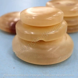 Set of 7 Mock Horn Buttons Vintage Galalith Caramel Tones for Sewing Upcicling - Picture 1 of 7