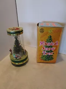Albero di Natale musicale in neve vintage girevole in scatola SILENT NIGHT 9,25”T anni 60 - Foto 1 di 10