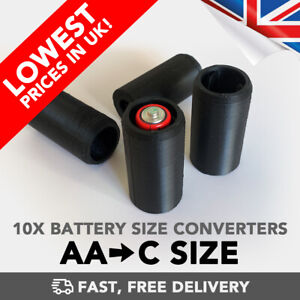 10x AA To C Size Battery Converter Adapter Case Box - CHEAP - UK