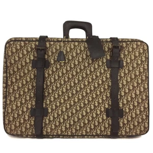 Christian Dior Oblique Canvas Leather Luggage Travel Bag Trotter Beige/2BC2797 - Picture 1 of 20