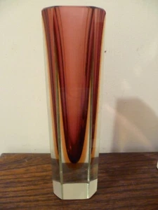 MURANO VASE SOMMERSO à FACETTES , 21 cm - Foto 1 di 3