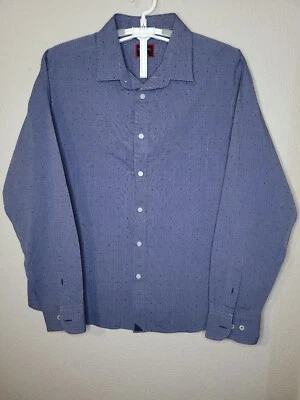 UNTUCKit Wrinkle Free Howell Mens Large Long Sleeve Button Up BlueShirtL123 - Image 1 of 4
