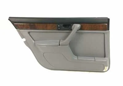 Panel de puerta trasera izquierda BMW E32 750iL gris cuero madera 735iL gris 1988-1994 OEM Foto 1 de 4