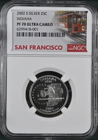 2002-S S25C WASHINGTON INDIANA QUARTER NGC PF70UCAM SILVER RARITY R3 TOP-POP Cover