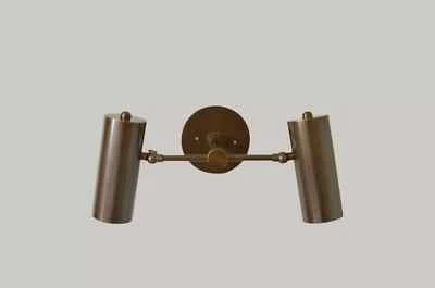 Patina Twin Cylinder wall sconce fixture , adjustable cylinder focus fixture - Image 1 of 4
