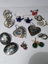9 PAIRS VINTAGE & FASHION  STERLING SILVER & other EARRINGS