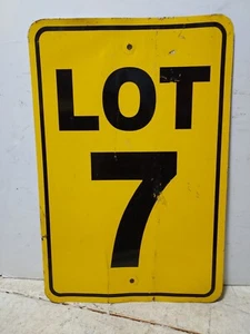 Used " lot 7  "  Sign  18 X 12 aluminum yellow black MAN CAVE BAR RESTAURANT  - Imagen 1 de 4