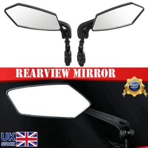 Pair 10MM Motorcycle Motorbike Rearview Mirrors Rear View Side Mirrors Universal - Picture 1 of 16