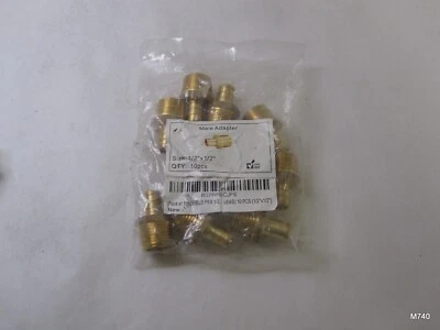 Pack of 10 | Male Brass Hex Adapter Fitting | 1/2" MNPT x 1/2" Hose Barb - Image 1 of 3