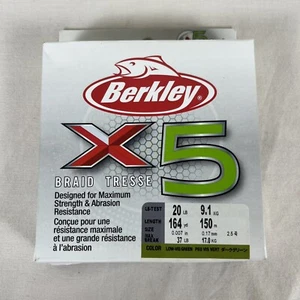 Berkley X5 Fishing Line Braid Tresse Low-Vis Green 165yd 20lb Filler Spool NEW - Picture 1 of 7