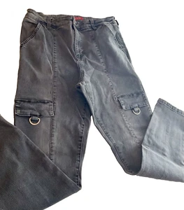 GUESS Cargo Faded Black Metal Tab Pocket Skinny  Women Jeans (31) *Fit 30 X 27 - Picture 1 of 22