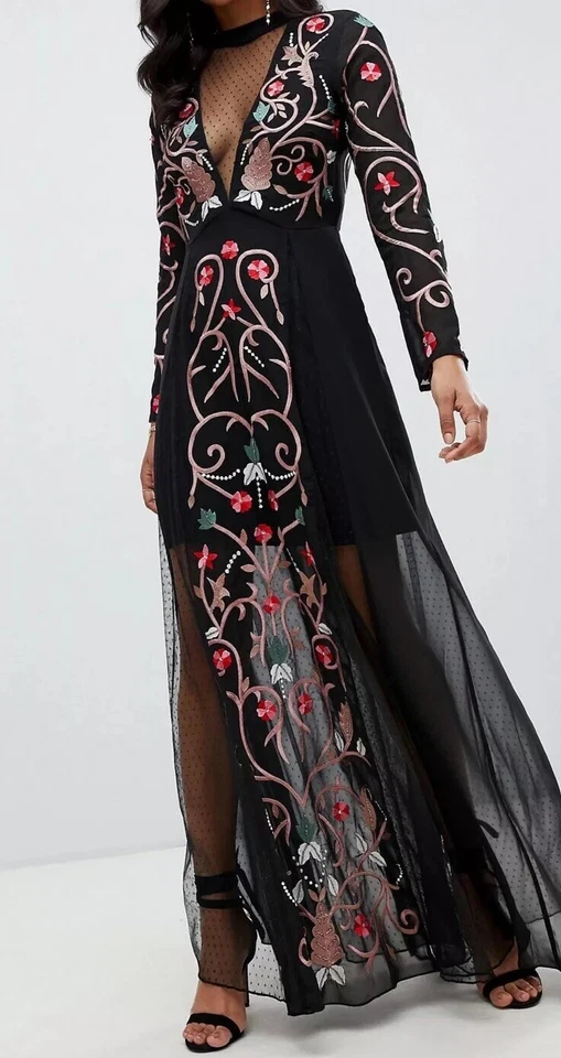 Maxi vestido bordado Frock and Frill por todas partes Foto 1 de 2