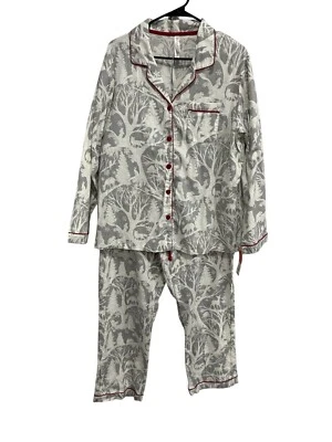 Conjunto de pijama de algodón gris blanco talla XXL Gilligan & OMalley nuevo con etiquetas Foto 1 de 4