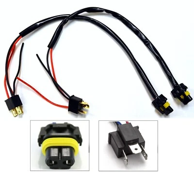 HID Kit Extension Wire 9003 H4 Two Harness Fog Light High Beam Bulb Plug Socket - Image 1 of 4