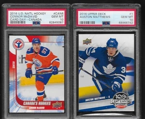 CONNOR MCDAVID & AUSTON MATTHEWS 2 ROOKIE LOT PSA 10  UD NHL SUPERSTARS LOW POP - Picture 1 of 1