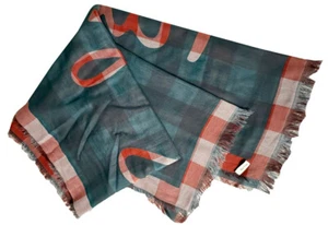 PAUL SMITH LIGHTWEIGHT COTTON SIGNATURE LOGO CHECKED SCARF BNWT Made in Italy - Picture 1 of 17
