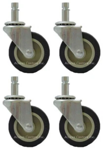 Juego 2D8PPGSET de 4, 2" Anillo de Agarre Vástago Rueda Giratoria, PolyWheel, 80 libras de Capacidad - Imagen 1 de 2