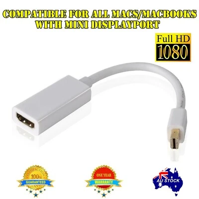 Mini Display Port Thunderbolt to HDMI Adapter for Apple MacBook Pro Air Mac AU - Bild 1 von 4