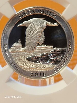 2018-S PF69 Silver Block Island Quarter NGC Limited Edition ~ ER - Image 1 of 4