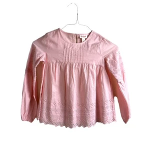 Cat and Jack Small Pink Embroidered Shirt Size Small Scalloped Bottom Girls - Picture 1 of 9