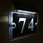 Modern SOLAR LIGHT House Signs Plaques Door Numbers 1 - 999 LED Acrylic !