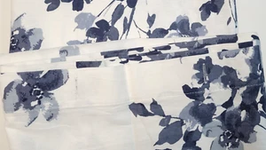 Ralph Lauren Blue And White Floral Shower Curtain Flower Botanical Leaves Print - Picture 1 of 17