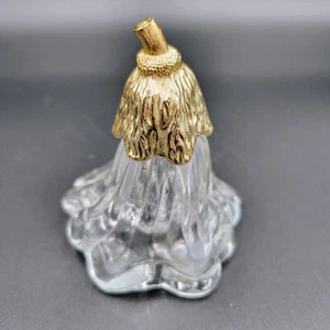 Vintage Avon Perfume Bottle Glass Flower Gold Toned Stem Lid Empty Cologne Read - Picture 1 of 9