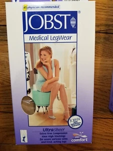 Jobst Compresión Extra Firme 30-40 mmHg Hasta la Rodilla Puntera Cerrada Natural GRANDE - Imagen 1 de 3