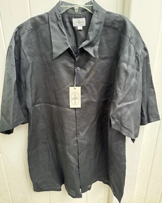 LINE A UOMO Men Casual Shirt Size XL Black Short Sleeves Mesh - NWT NEW!! - Image 1 of 4