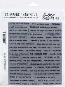 Stampers Anonymous Tim Holtz Cling Stamps 7"X8.5"-Tiny Text Halloween - Picture 1 of 2