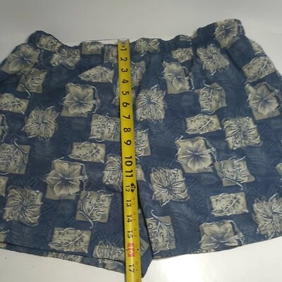 C&B Sport floral Swim Trunks Blue/grey Mens L Croft Barrow 15 in long  - Image 1 of 4