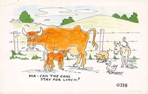 Postal de cómic vintage: Ma, ¿puede la pandilla quedarse para almorzar? Color cromo #338 - Imagen 1 de 2
