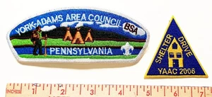 BSA York-Adams Area Council YAAC Pennsylvania Schulteraufnäher CSP + Shelter Drive - Bild 1 von 2