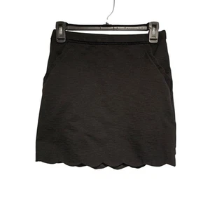 Women's Skies Are Blue Black Mini Skirt with Scalloped Hem | Size Small Petite - Picture 1 of 7