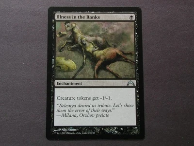 2013 MTG U Enchantment "Illness in the Ranks" NM+ Magic Card #69 GTC TOKEN HATE - Image 1 of 2