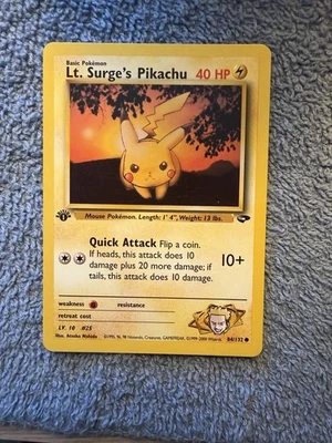 Lt. Surge's Pikachu Gym Challenge 084/132 1st Edition - Image 1 of 2