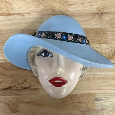 Máscara facial/cabeza de cerámica vintage decoración colgante de pared - moda mujer años 30 Foto 1 de 4