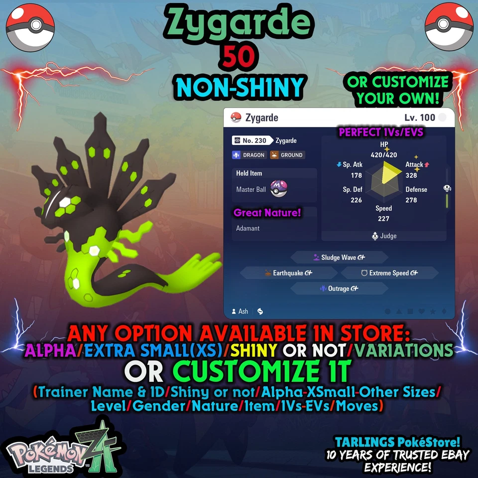 Pokemon Legends ZA 🐉 Zygarde - NON-SHINY ✨ OR CUSTOM ✨ - Image 1 of 1