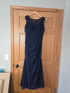Mori Lee by Madeline Gardner Dark Navy Blue Formal Gown Prom Dress Size 12 - Picture 1 of 12