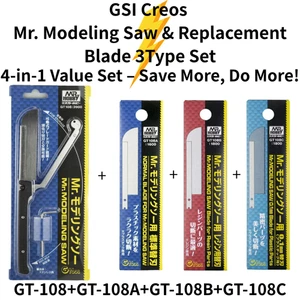 GSI Creos G-Tool Mr. Modeling Saw GT108 & 3Type Replacement Blade Set From Japan - Picture 1 of 10