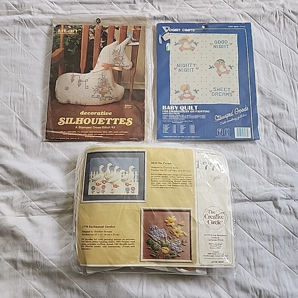 Kit de Almohada Titan Unicornio Punto de Cruz Vogart Bebé Edredón Aguja Lote 3  Foto 1 de 4