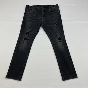 American Eagle Herren Jeans Flex Skinny Distressed Black Wash Größe 36x30 - Bild 1 von 16